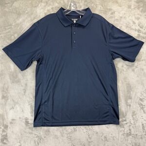 Clique Mens Short Sleeve Performance Polo Shirt Navy Blue Size M NWT